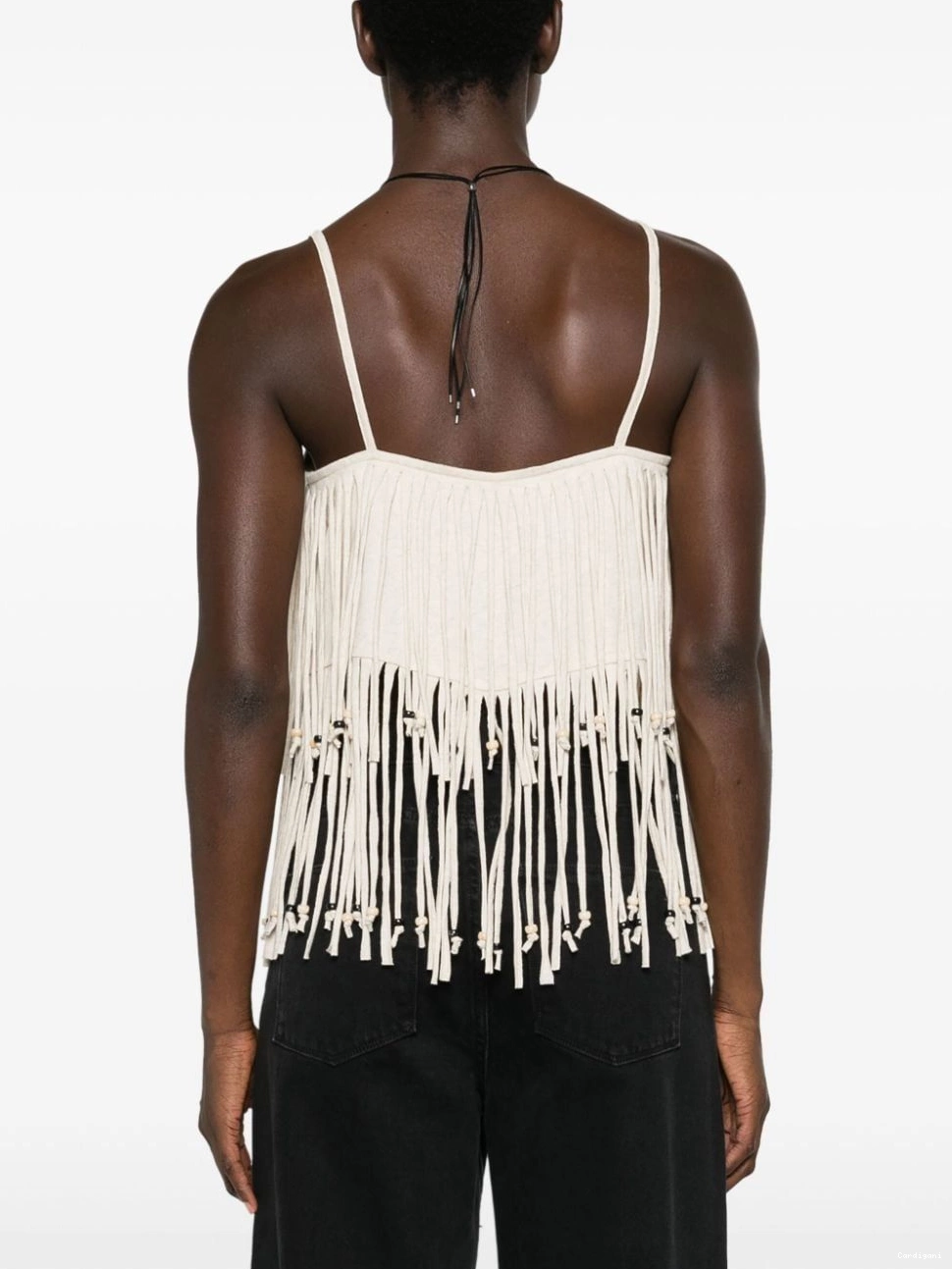 Affordable fringed bead-detail Alanui crop Monsoon top Women 0408